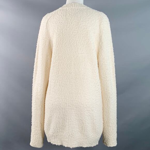 MAISON MARGIELA Size XS Cream Cotton Polyamide Shaggy Knit Cardigan - Picture 4 of 8